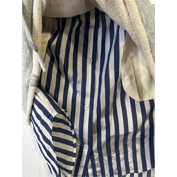 T by Alexander Wang Pull-on Stripped Combo Skirt Heathered Grey Poplin Hem Size - Picture 7 of 11